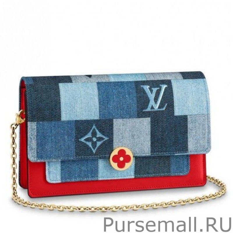 Flore Chain Wallet Monogram Denim M69036