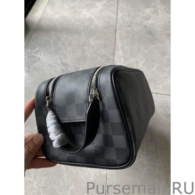 Dopp Kit Toilet Pouch Damier Graphite N40127
