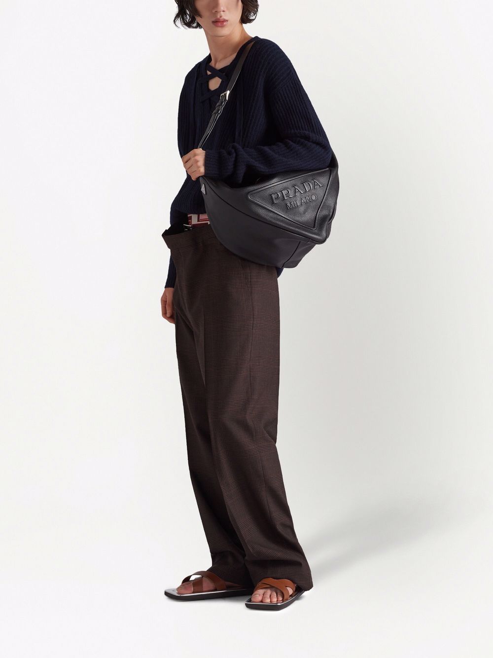 Pra*a leather triangle shoulder bag