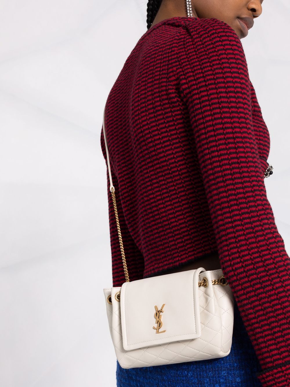 Saint Laurent diamond-quilted YSL crossbody bag