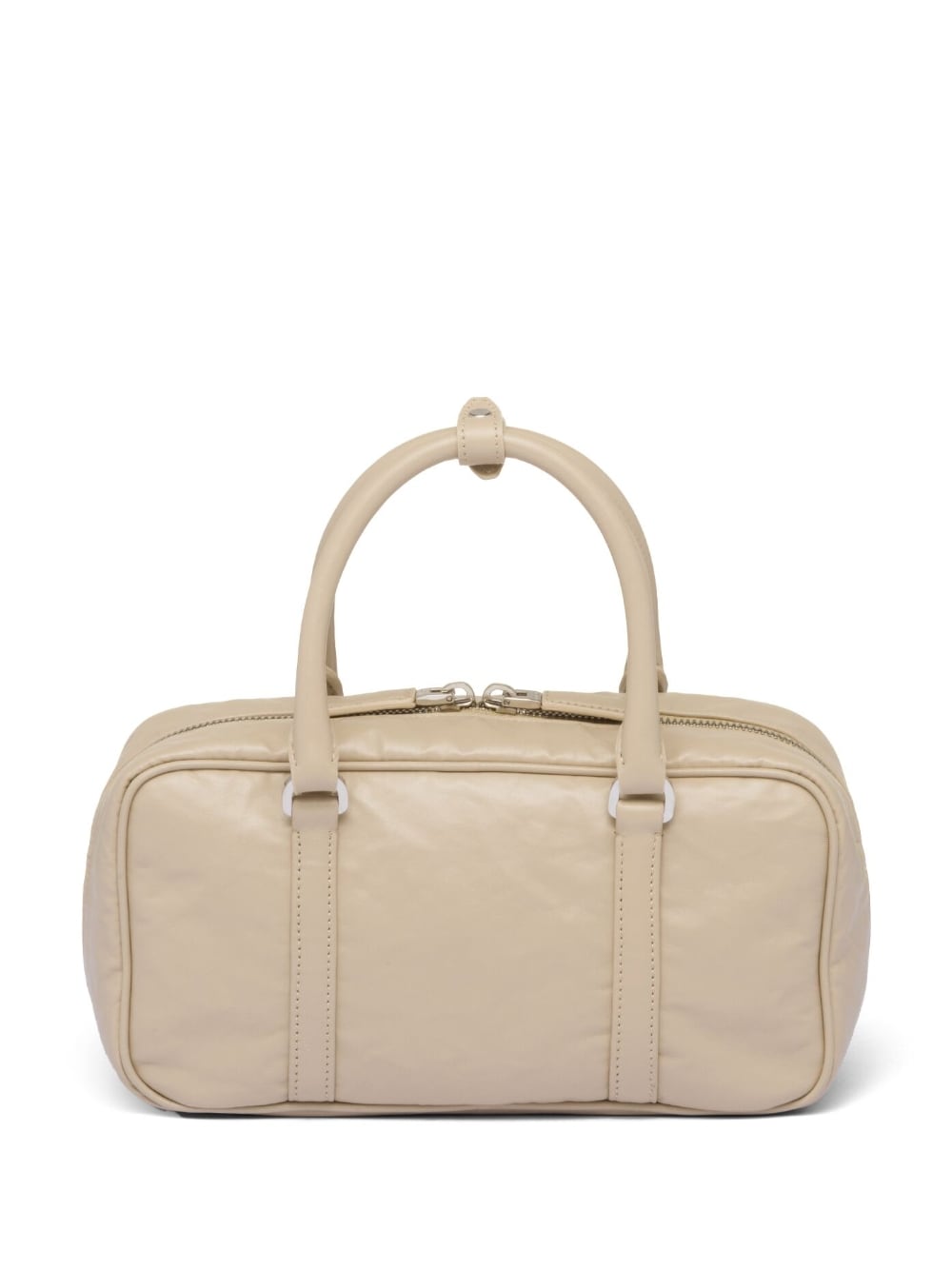 Pra*a small antique nappa leather top handle bag